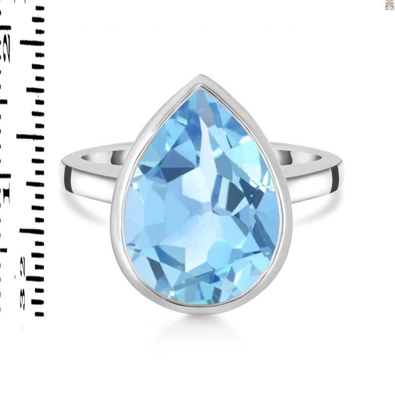 Blue Topaz Ring BTZ-RDR-2855.