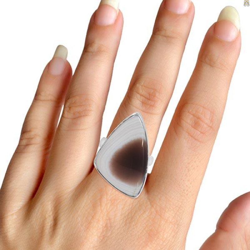 Botswana Agate Adjustable Ring-ADJ-R BWA-2-125