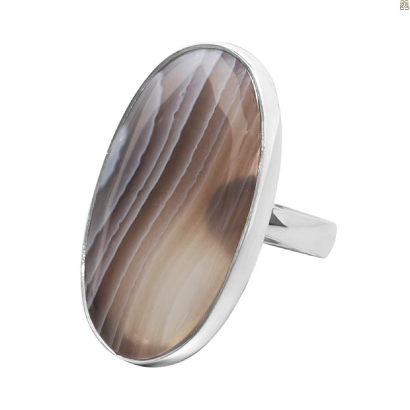 Botswana Agate Ring-R-Size-7 BWA-2-35