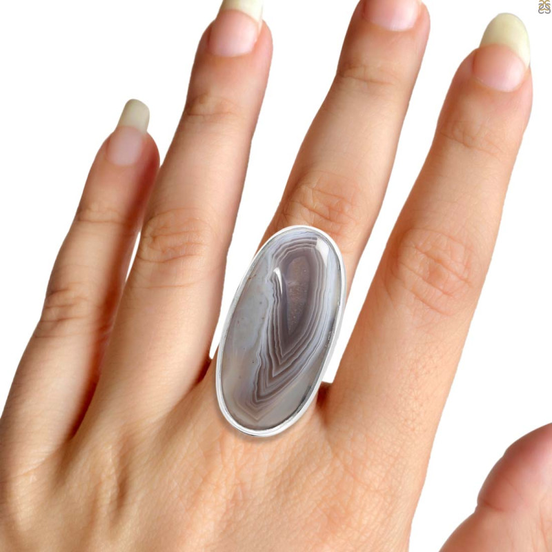 Botswana Agate Ring-R-Size-6 BWA-2-36