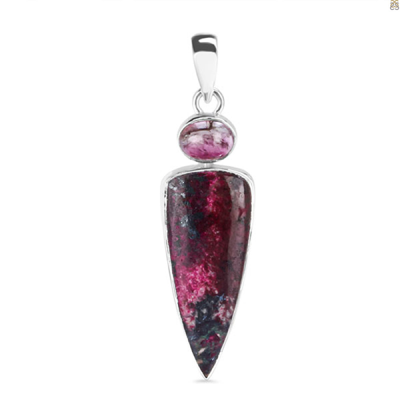 Cobalt Calcite/Tourmaline Pendant-2SP CBC-1-3