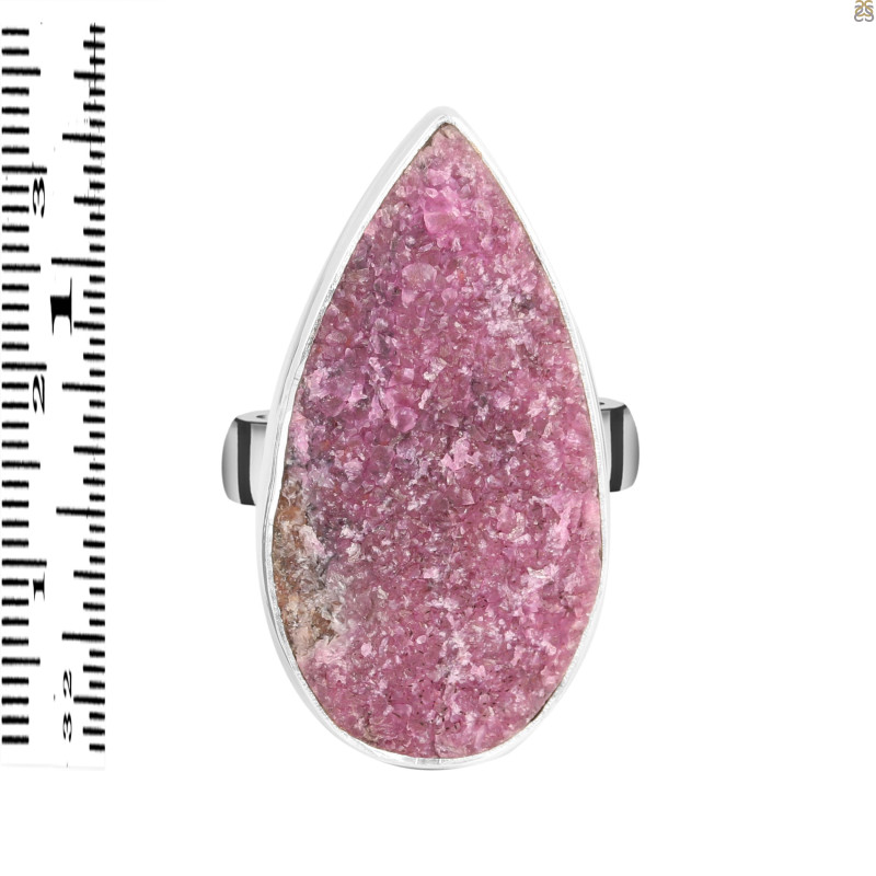 Cobalt Calcite Druzy Adjustable Ring-ADJ-R CBC-2-124