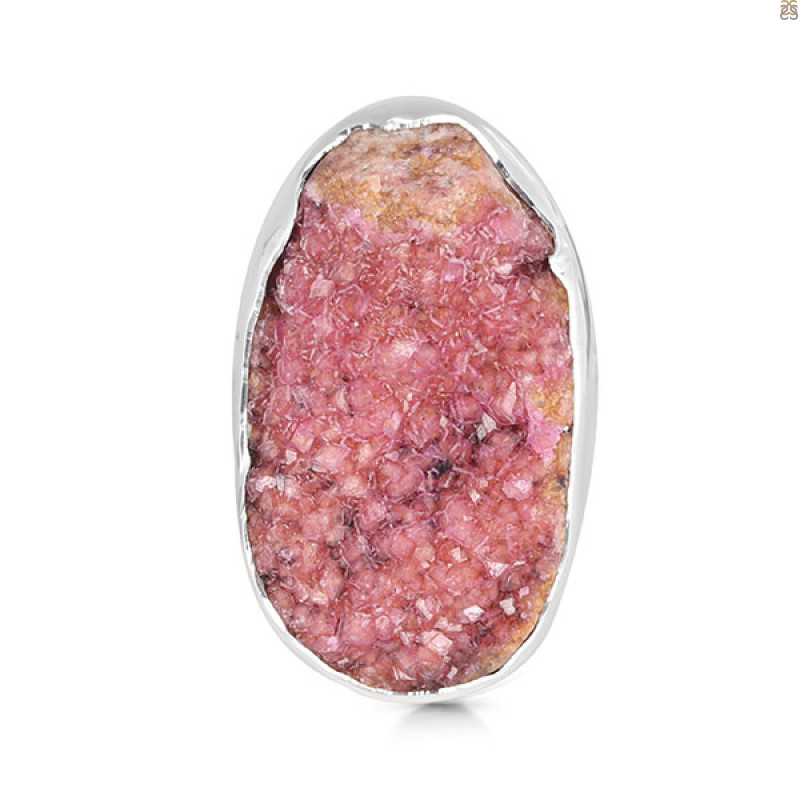 Cobalt Calcite Druzy Adjustable Ring-ADJ-R CBC-2-64