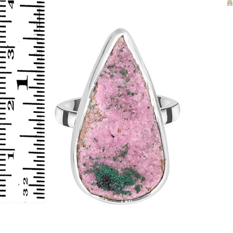 Cobalt Calcite Druzy Adjustable Ring-ADJ-R CBC-2-69