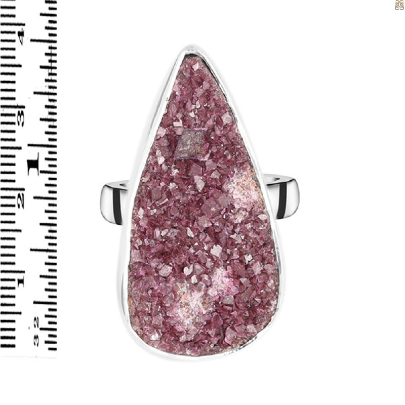 Cobalt Calcite Druzy Adjustable Ring-ADJ-R CBC-2-72