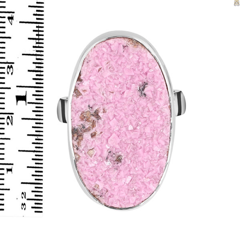 Cobalt Calcite Druzy Adjustable Ring-ADJ-R CBC-2-76