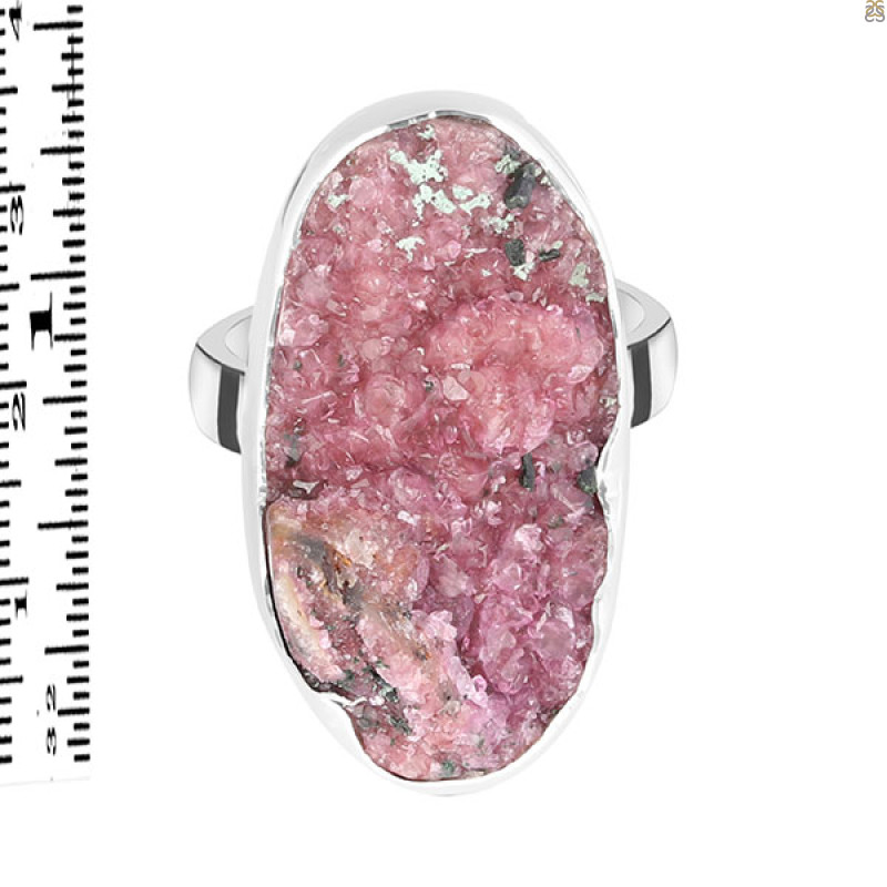 Cobalt Calcite Druzy Adjustable Ring-ADJ-R CBC-2-81