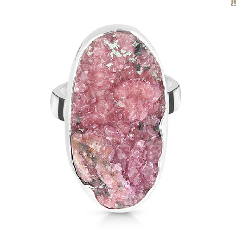 Cobalt Calcite Druzy Adjustable Ring-ADJ-R CBC-2-81