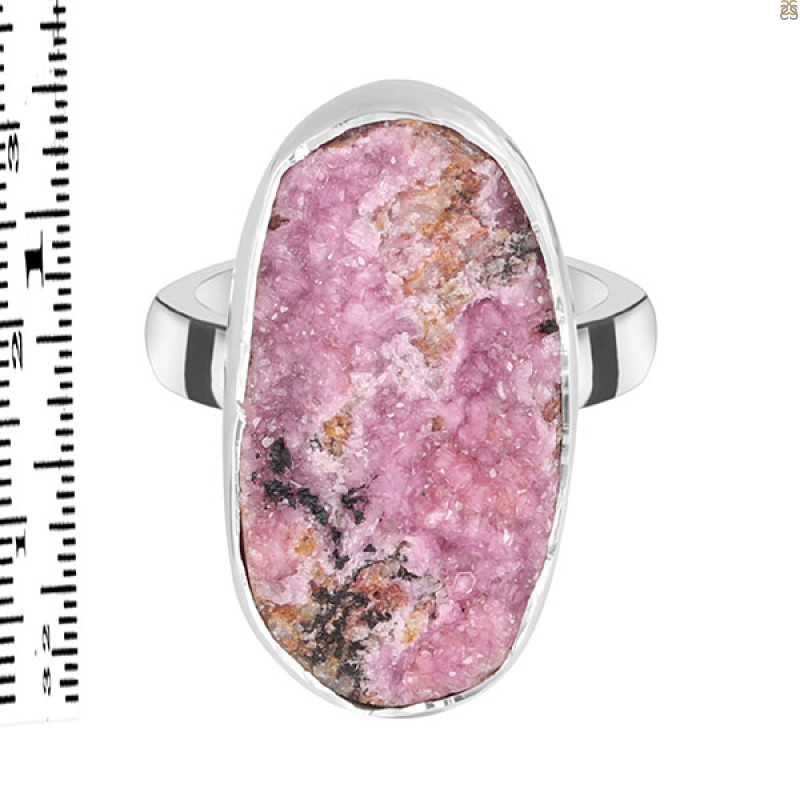 Cobalt Calcite Druzy Adjustable Ring-ADJ-R CBC-2-83