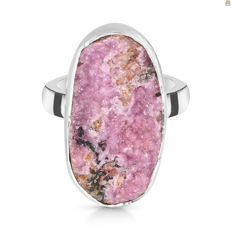 Cobalt Calcite Druzy Adjustable Ring-ADJ-R CBC-2-83