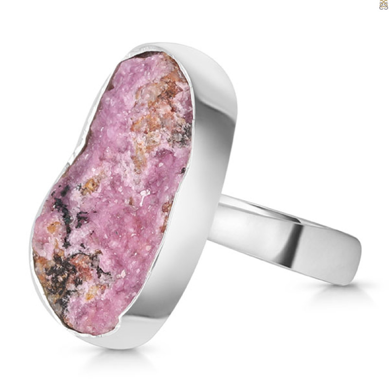 Cobalt Calcite Druzy Adjustable Ring-ADJ-R CBC-2-83
