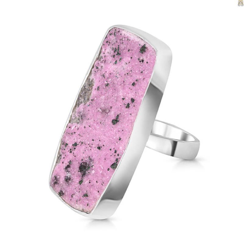 Cobalt Calcite Druzy Adjustable Ring-ADJ-R CBC-2-85