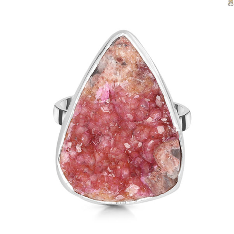 Cobalt Calcite Druzy Adjustable Ring-ADJ-R CBC-2-92