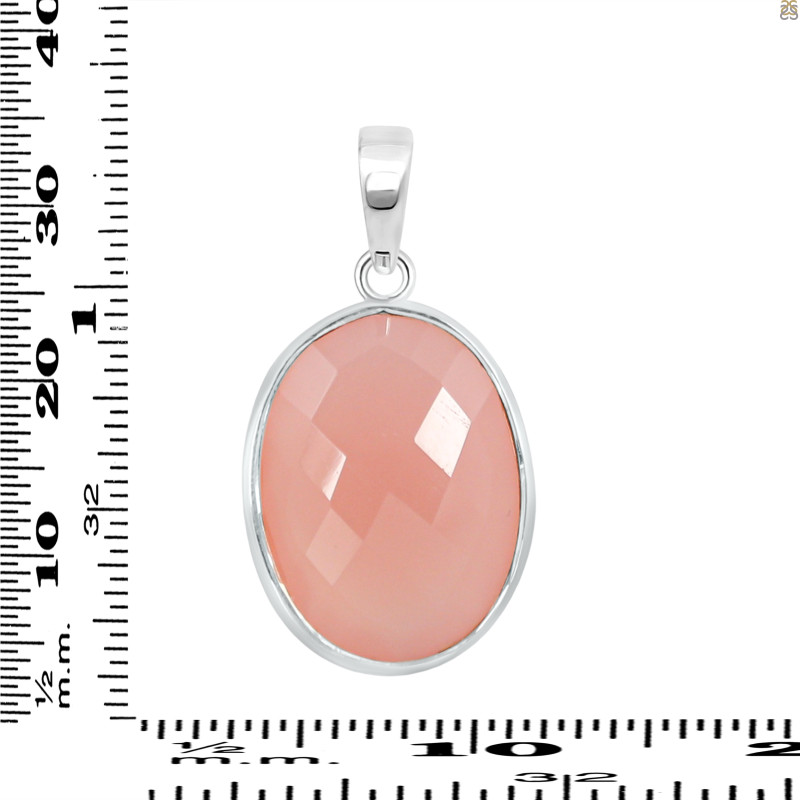 Pink Chalcedony Pendant-SP CHD-1-103