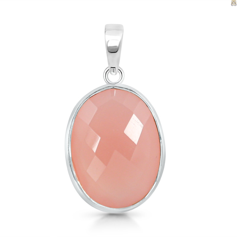 Pink Chalcedony Pendant-SP CHD-1-103