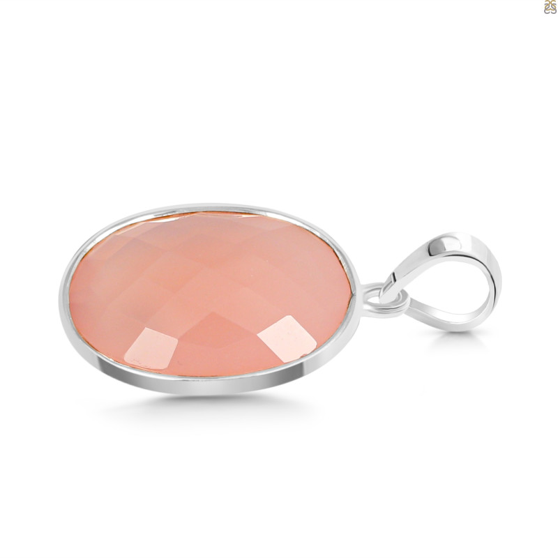 Pink Chalcedony Pendant-SP CHD-1-103