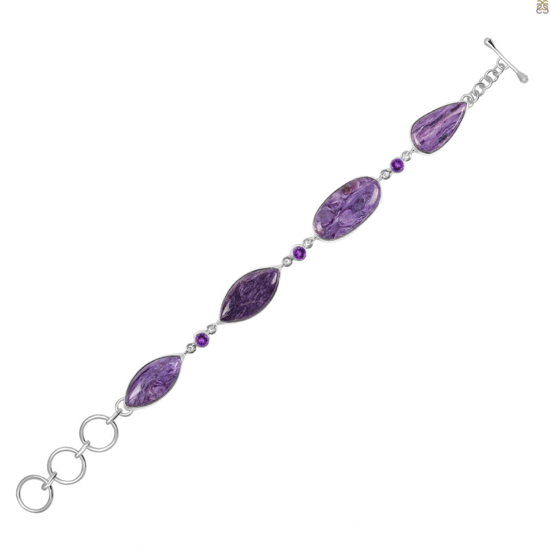 Charoite/Amethyst Bracelet-BSL CHR-11-1