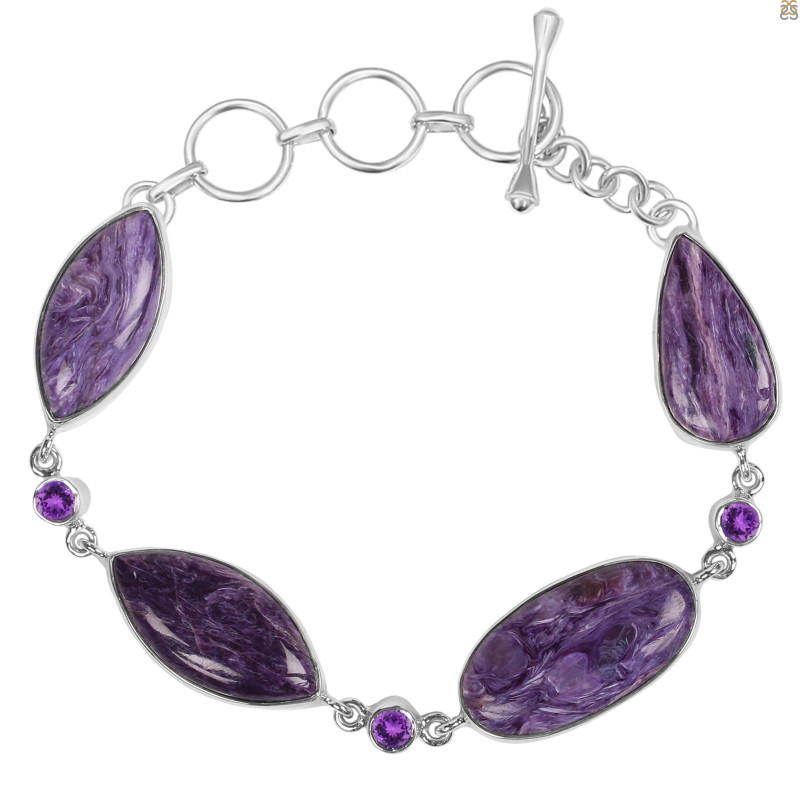 Charoite/Amethyst Bracelet-BSL CHR-11-1
