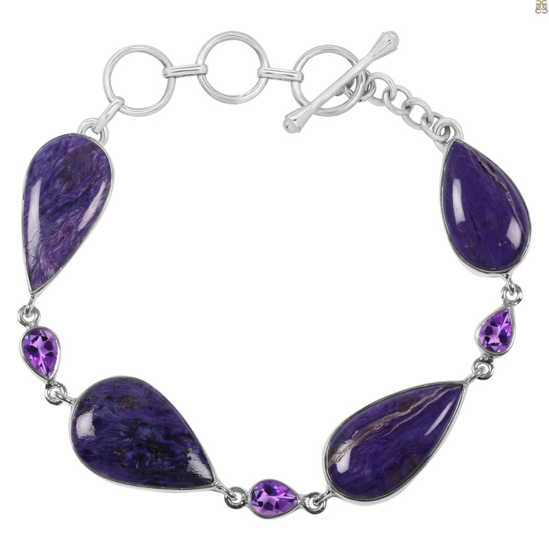 Charoite/Amethyst Bracelet-BSL CHR-11-6