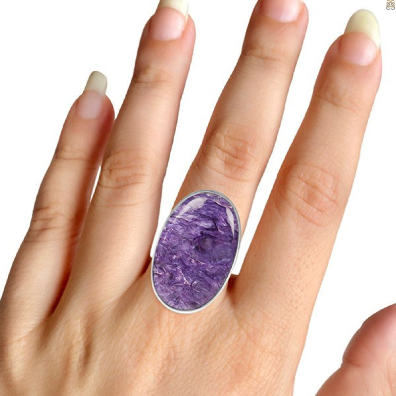 Charoite Adjustable Ring-ADJ-R CHR-2-76