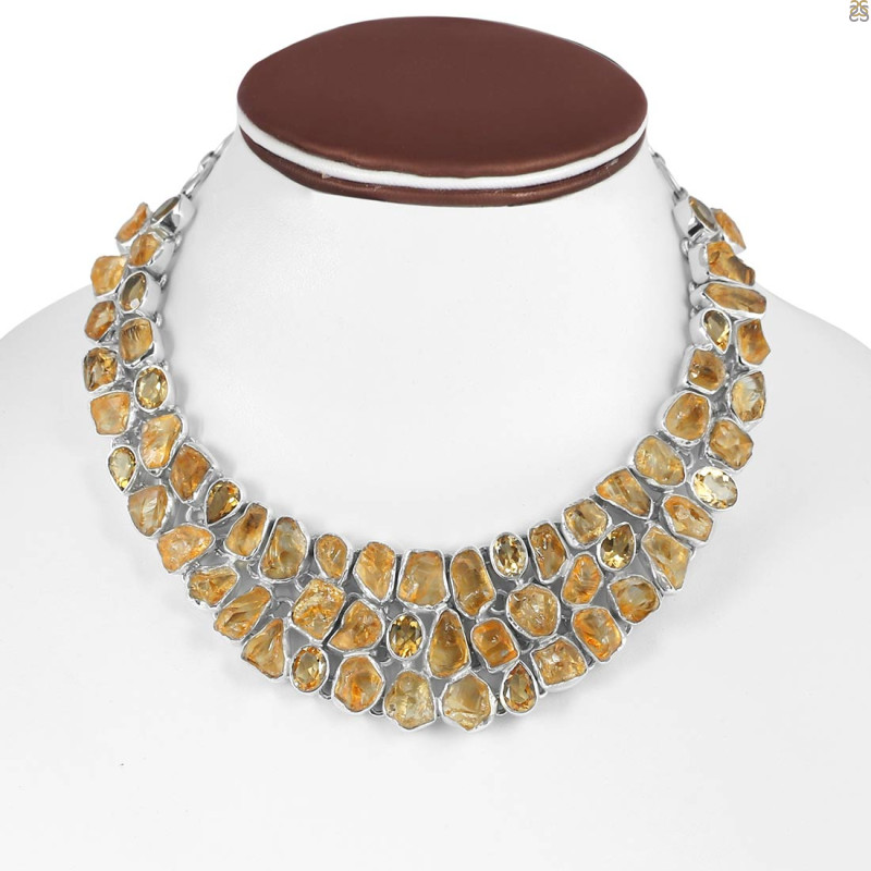 Citrine Rough Necklace-NJ CIT-12-3