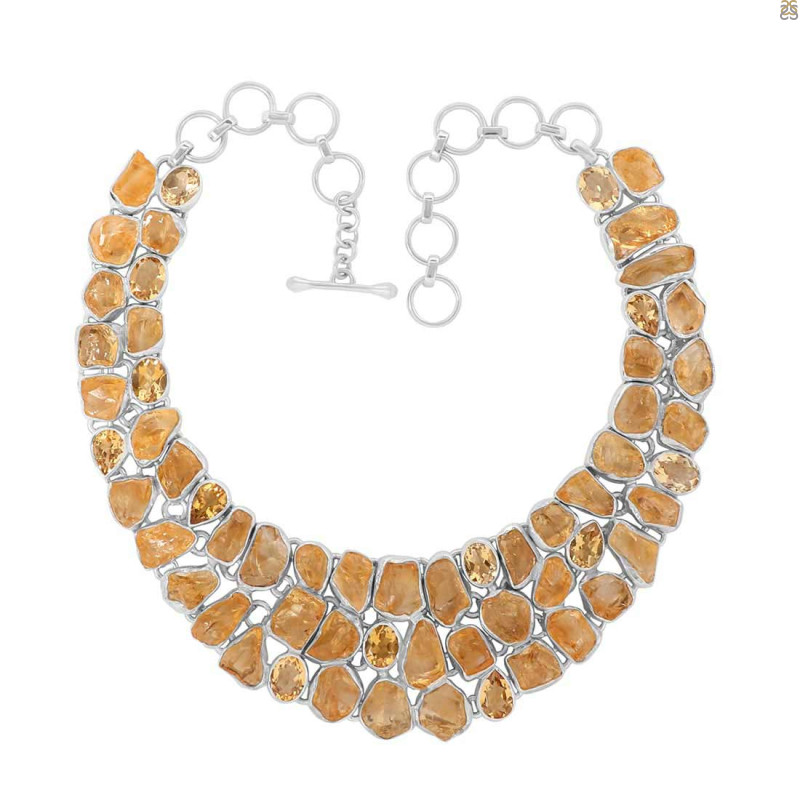 Citrine Rough Necklace-NJ CIT-12-3