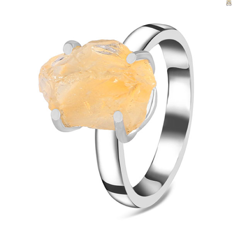 Citrine Rough Ring-R-Size-6 CIT-2-10