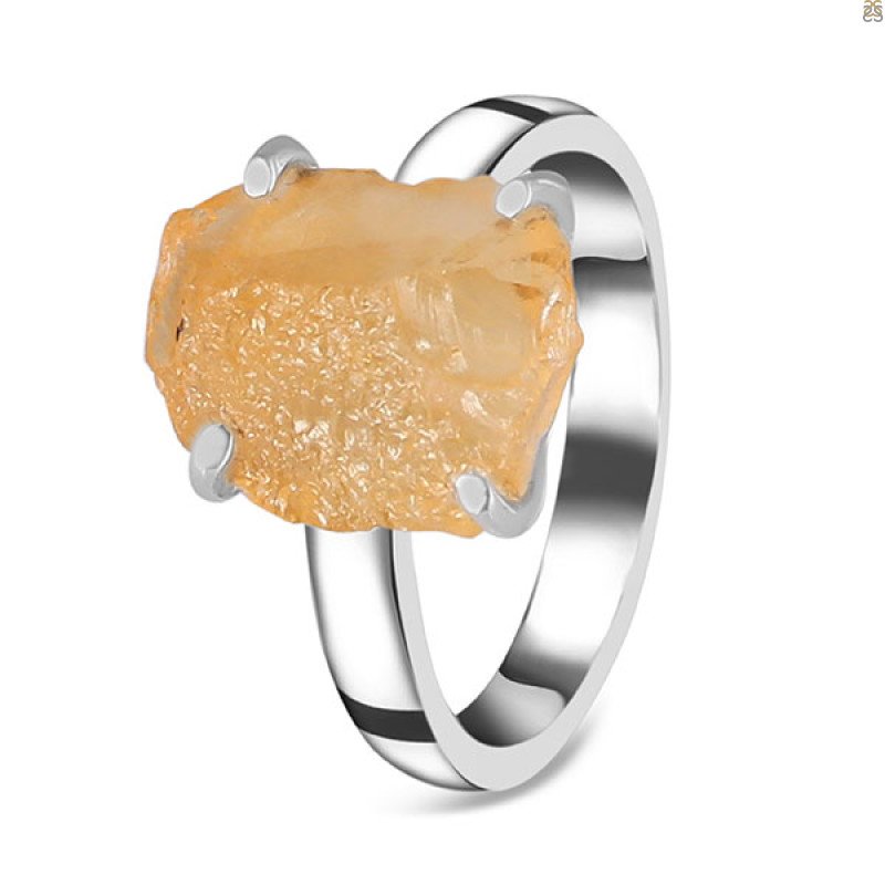 Citrine Rough Ring-R-Size-7 CIT-2-108