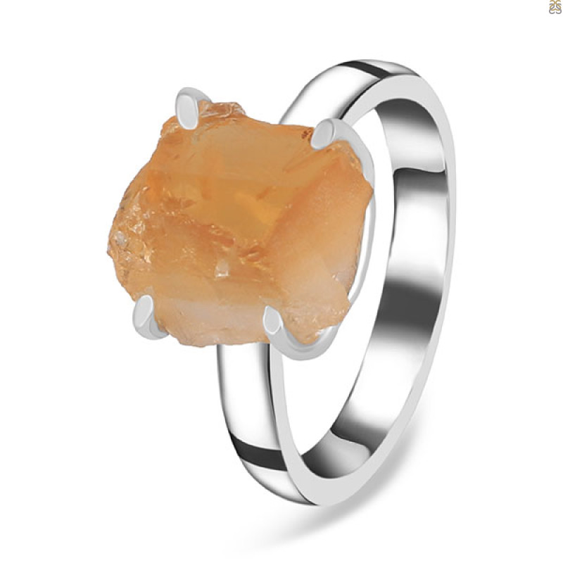 Citrine Rough Ring-R-Size-9 CIT-2-111
