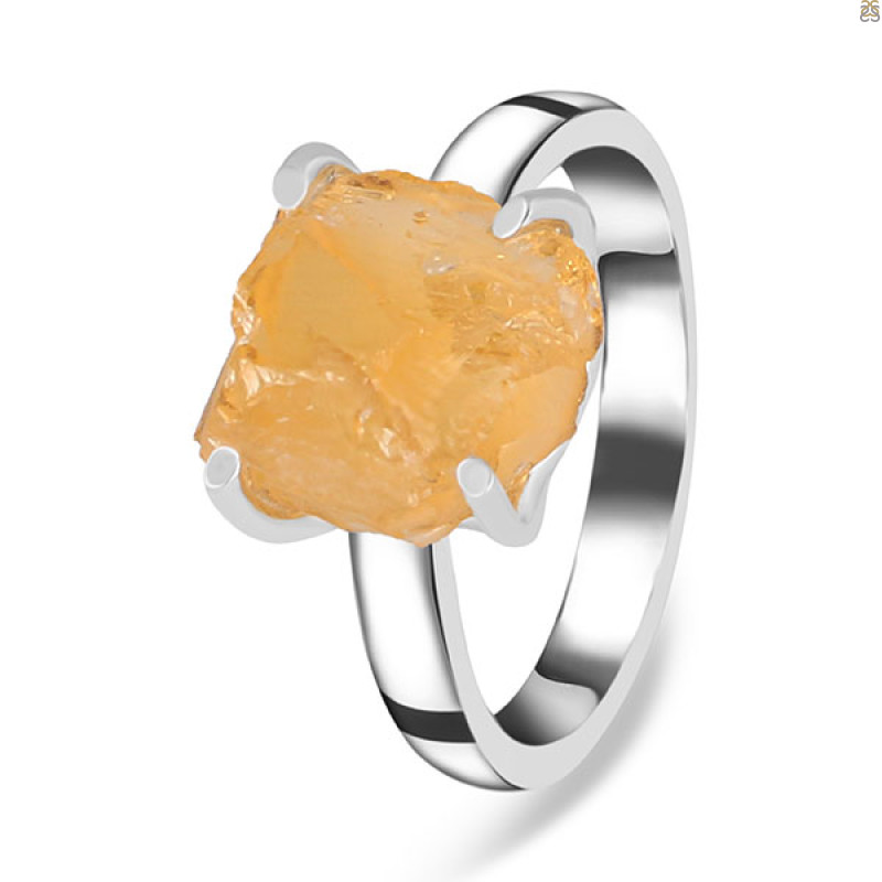 Citrine Rough Ring-R-Size-7 CIT-2-112