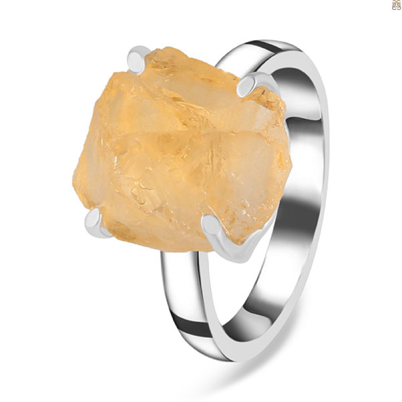 Citrine Rough Ring-R-Size-7 CIT-2-113