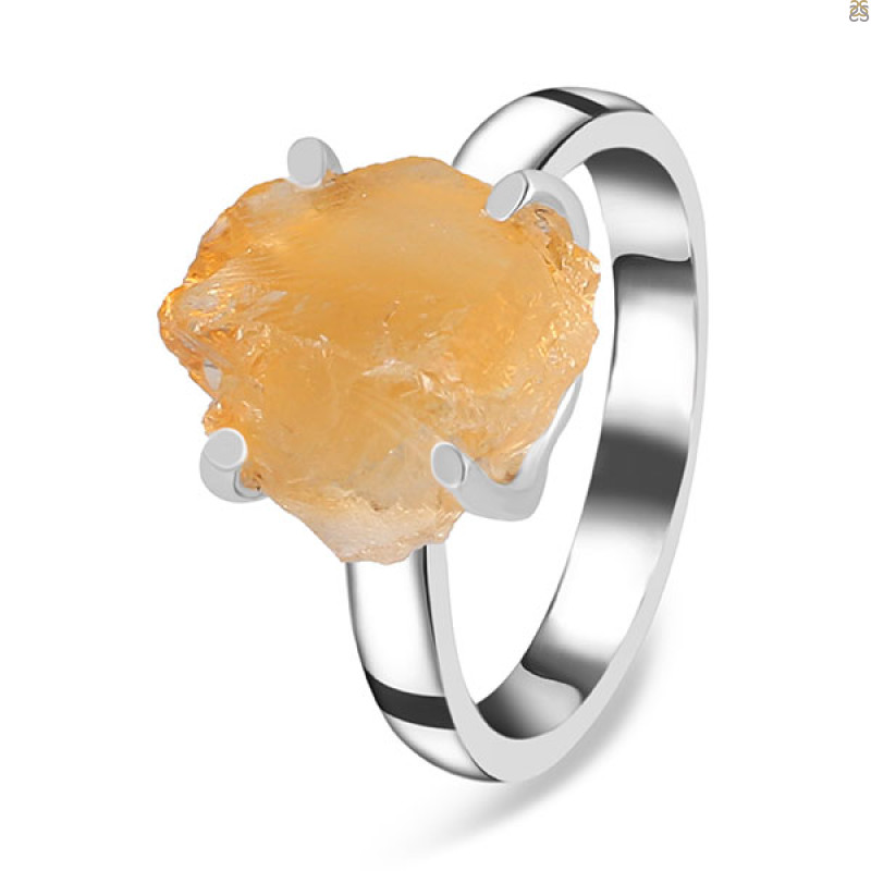 Citrine Rough Ring-R-Size-6 CIT-2-114