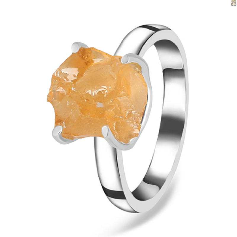 Citrine Rough Ring-R-Size-8 CIT-2-116