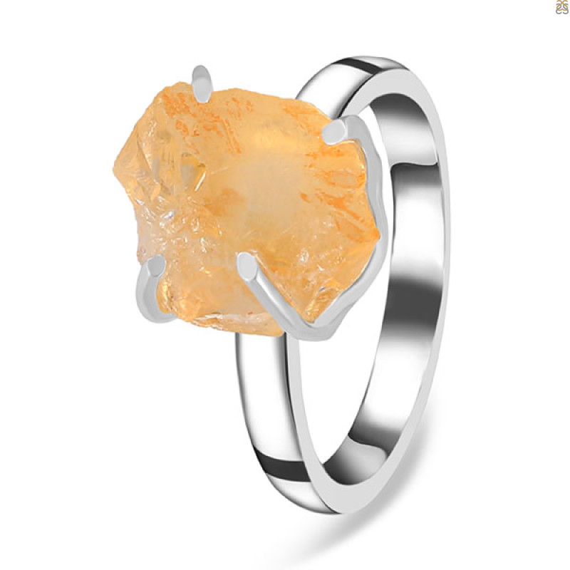 Citrine Rough Ring-R-Size-7 CIT-2-119