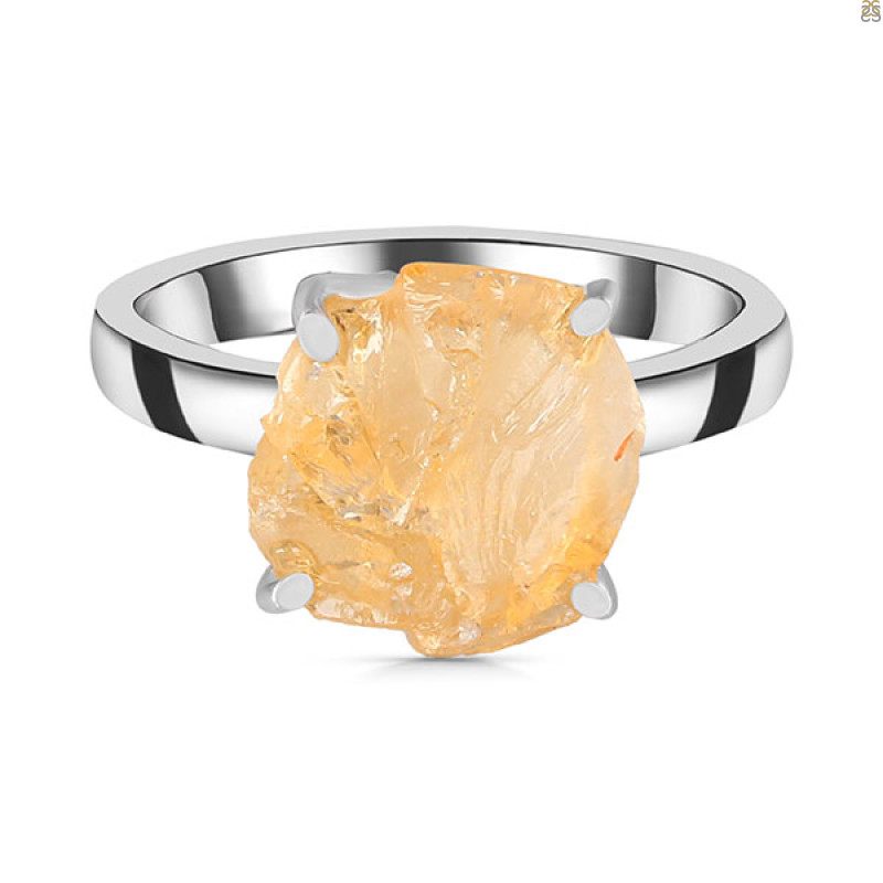 Citrine Rough Ring-R-Size-8 CIT-2-12