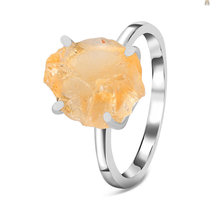 Citrine Rough Ring-R-Size-8 CIT-2-12
