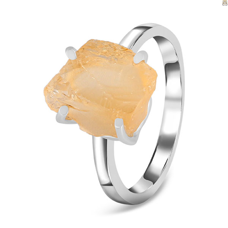 Citrine Rough Ring-R-Size-7 CIT-2-123