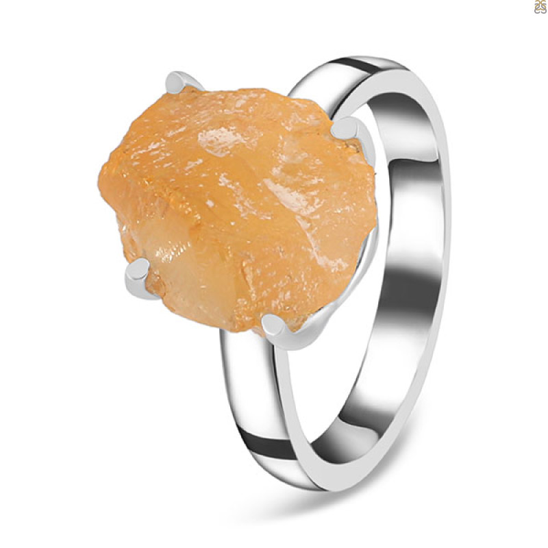 Citrine Rough Ring-R-Size-8 CIT-2-124