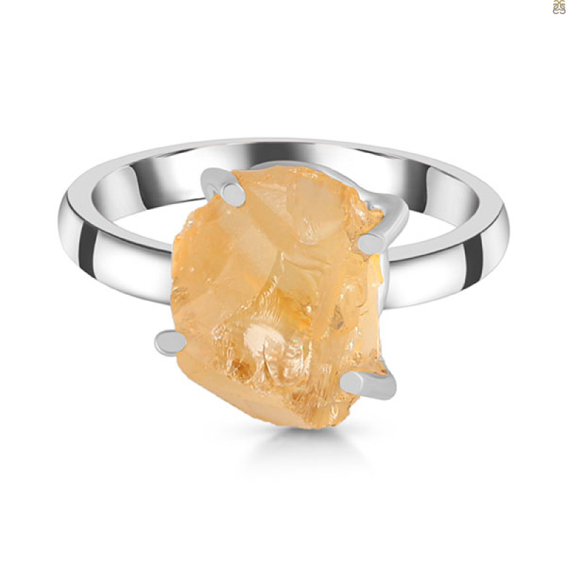 Citrine Rough Ring-R-Size-8 CIT-2-125