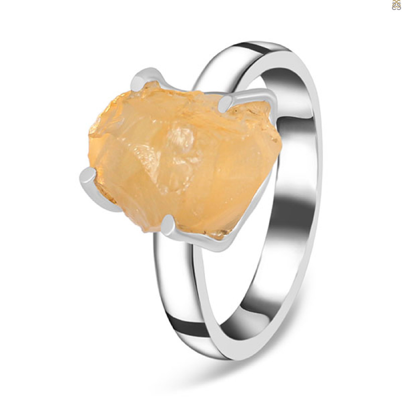 Citrine Rough Ring-R-Size-8 CIT-2-125