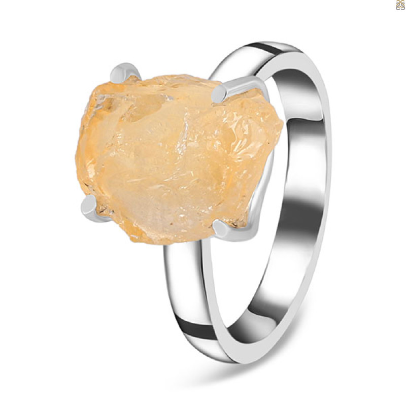 Citrine Rough Ring-R-Size-8 CIT-2-128