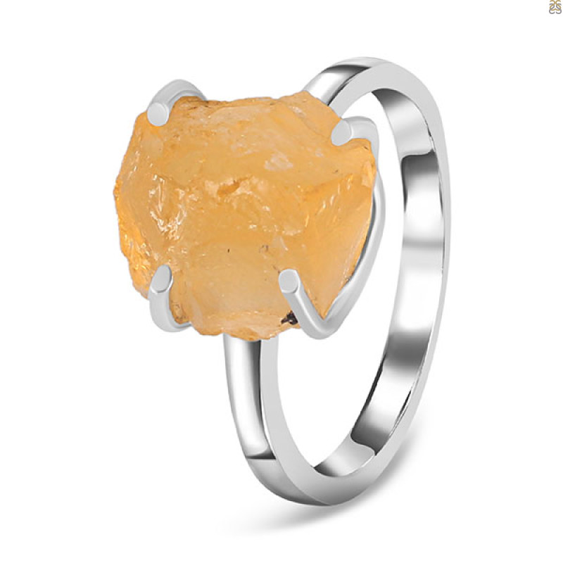 Citrine Rough Ring-R-Size-7 CIT-2-129