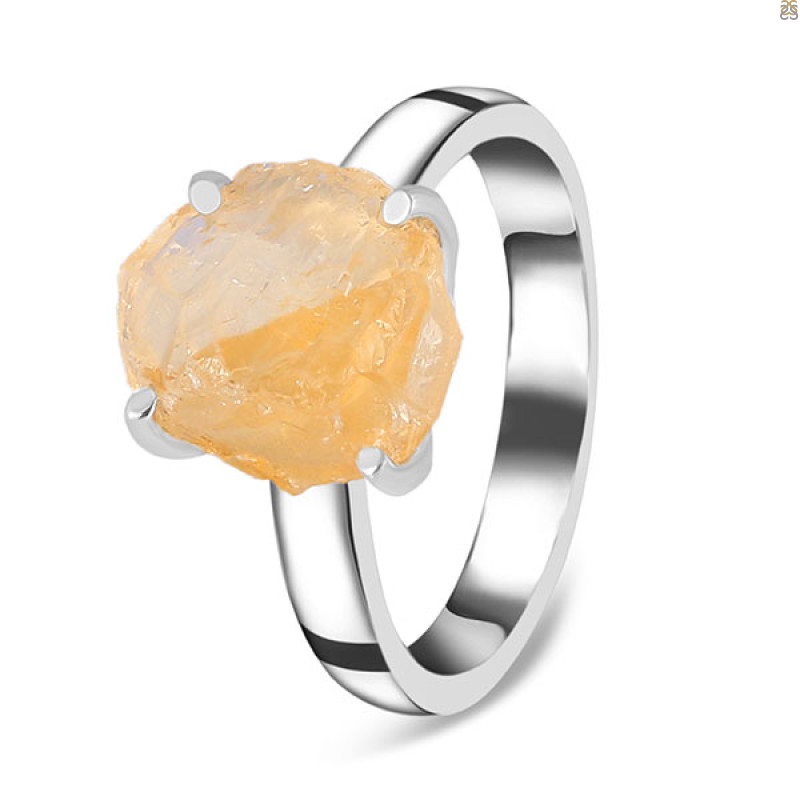 Citrine Rough Ring-R-Size-7 CIT-2-131