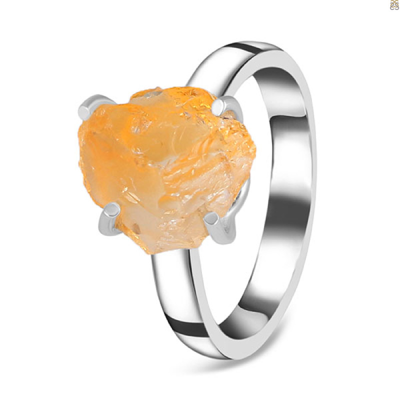 Citrine Rough Ring-R-Size-8 CIT-2-133