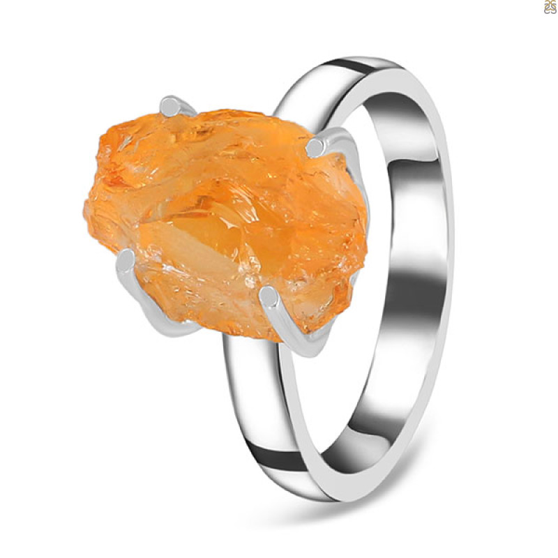 Citrine Rough Ring-R-Size-7 CIT-2-135