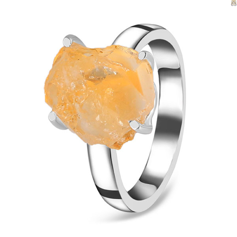 Citrine Rough Ring-R-Size-8 CIT-2-137