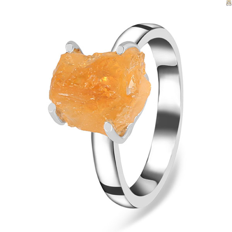Citrine Rough Ring-R-Size-9 CIT-2-14
