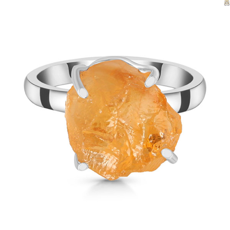 Citrine Rough Ring-R-Size-7 CIT-2-142
