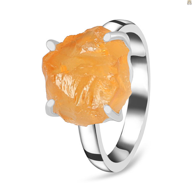Citrine Rough Ring-R-Size-7 CIT-2-142