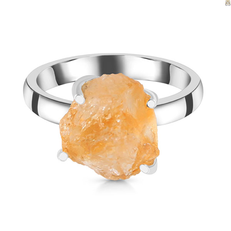 Citrine Rough Ring-R-Size-8 CIT-2-144